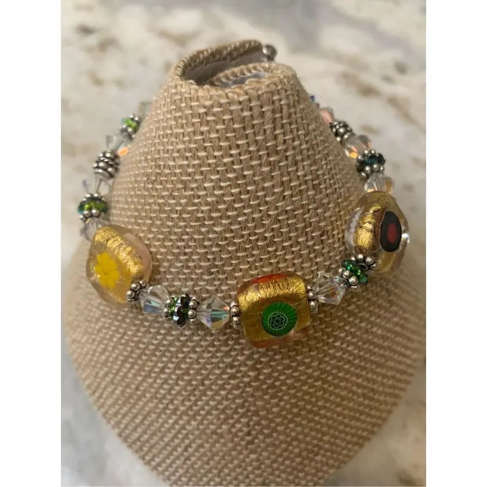 Murano Aurora Borealis Crystals Bracelet #handmade #vintage